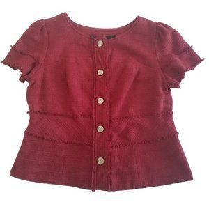 NWT Woven Rust Short-Sleeved Lightweight Jacket Size L